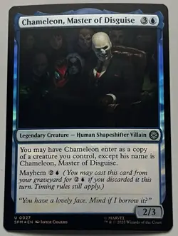 MTG Marvel’s Spider-Man Chameleon Legendary Creature UNCOMMON FOIL #0027 - Image 1
