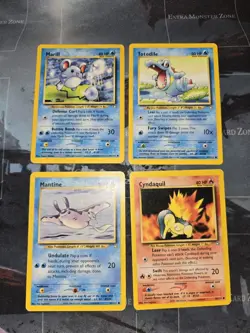 Neo Genesis 4 Card Marill, Totodile, Mantine, Cyndaquil Pokemon Vintage HP - Image 2