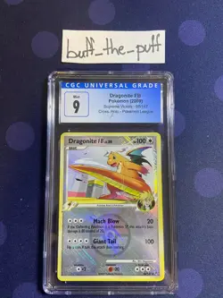 POKEMON - CGC 9 - DRAGONITE FB - 56/147- LEAGUE CROSSHATCH PROMO GRADED CARD PSA - Image 1