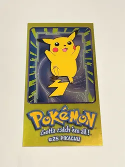 1999 Topps POKEMON JUMBO PIKACHU CHROME CARD ~ Vintage 1 of 5 ~ Holo FOIL - Image 1