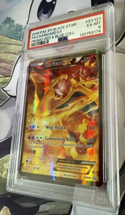 2016 POKEMON XY BLACK STAR PROMO RED & BLUE COLL FULL ART/CHARIZARD EX PSA 6 - Image 3