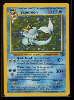1999 Pokemon Jungle Holo #12 Vaporeon - Image 1