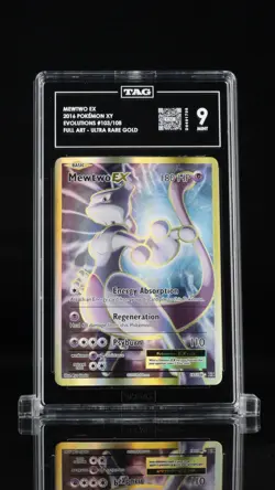 Pokemon TCG Mewtwo EX (Full Art) 103/108 Evolutions Ultra Rare Holo TAG Grade 9 - Image 1