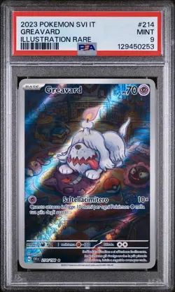 POKEMON PSA 9 GREAVARD ILLUSTRATION RARE 214/198 SCARLATTO E VIOLETTO ITALIANO - Image 1