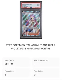 POKEMON PSA 9 MIMOSA ULTRA RARE 238/198 SCARLATTO E VIOLETTO ITALIANO POP 2!🌎 - Image 4