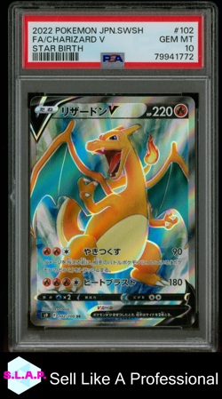 FA/CHARIZARD V STAR BIRTH POKEMON JAP SWORD & SHIELD STAR BIRTH 2022 102 PSA 10 - Image 1