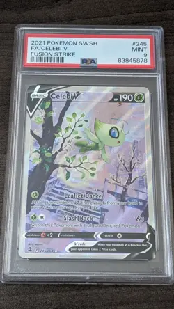 CELEBI V 2021 Pokemon #245/264 PSA 9 MINT Fusion Strike FULL ART - Image 1