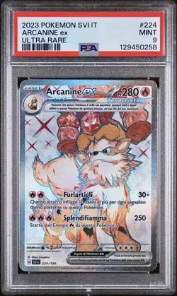 POKEMON PSA 9 ARCANINE EX ULTRA RARE 224/198 SCARLATTO E VIOLETTO ITALIANO POP4 - Image 1