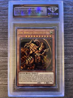 2021 Yu-Gi-Oh! The Winged Dragon of Ra #KICO-EN065 Pharaoh Ultra Rare DSG 10 - Image 1