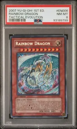 PSA 8 NM-MT 2007 Rainbow Dragon TAEV-EN006 Secret Rare 1st Edition *4051 Yugioh - Image 1