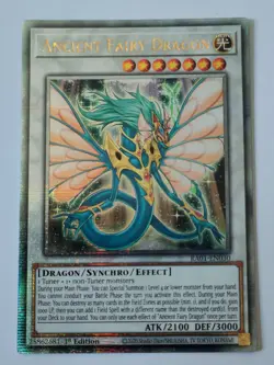 YuGiOh Ancient Fairy Dragon RA01-EN030 Quarter Century Secret Rare 1st edition - Image 1
