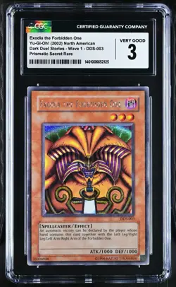 Exodia The Forbidden One Yugioh DDS-003 Graded CGC 3 Dark Duel Stories - Image 1