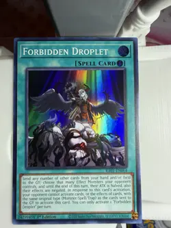 Yugioh Forbidden Droplet RA01-EN064 Super Rare 1st Edition NM - Image 1