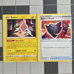 Rotom Connecting Miscut Error Pokemon Card Shining Fates Rusted Shield Near Mint - Image 1