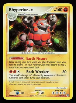 Rhyperior 12/130 Holo Rare Diamond & Pearl Pokemon Card - Image 1
