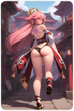 ❤YAE MIKO Goddess Story Anime Waifu Card - MATCHMAKER - GENSHIN A5 WAIFU BOARD - Image 1