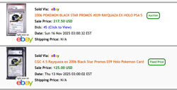 2006 Pokemon Card Black Star Promos 039 Holo Rayquaza ex PSA CGC 5 - Image 3