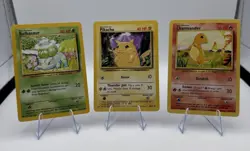 Pokemon Charmander, Pikachu And Bulbasaur Base Set 58/102- 46/102 - 44/102 - Image 1