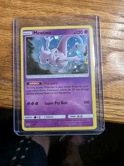 Pokemon Mewtwo TCG SM77 Cosmic Holo Black Star Promo Card NM - Image 1