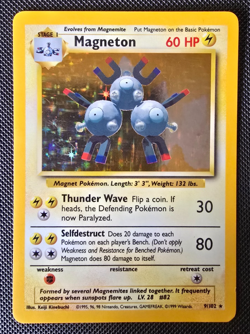 Pokemon WOTC Card - Magneton - Base Set - Holo Rare - 9/102 - LP - Image 1