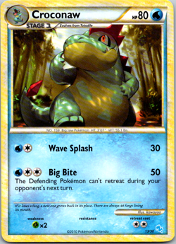 Croconaw 13/30 - Gyarados Trainer Kit - LP - Pokemon Card LP HeartGold Era - Image 1