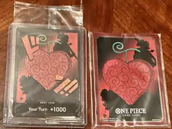 One Piece DF03 Devil Fruit Collection Vol 3 Promo Don Card &Red Sleeves Sealed - Image 1