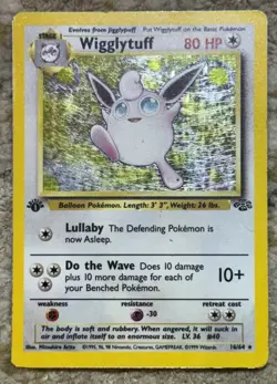Pokemon TCG Wigglytuff Jungle 1st Edition Holo Card 16/64 Excellent Condition - Image 1