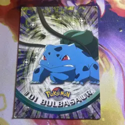 BULBASAUR #01 TOPPS Series 1 Non-Holo Red Logo Pokemon Card Mod Play - Image 1