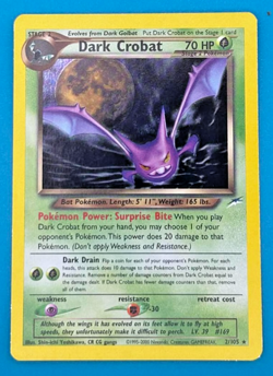 Dark Crobat 2/105 Neo Destiny Holo WOTC 2000 Pokemon Card - Image 1