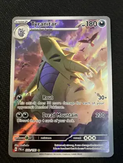 Pokemon TCG Tyranitar Holo Card Scarlet & Violet Paldea Evolved 222/193 - Image 1