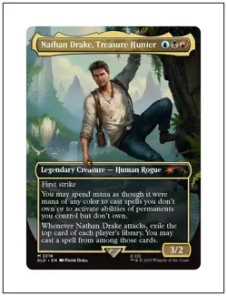 1x Nathan Drake, Treasure Hunter - Uncharted Secret Lair, Magic MTG NM - Image 1