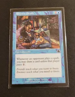 Magic: The Gathering Rhystic Study Prophecy Blue Regular Common Enchantment 45 - Image 1