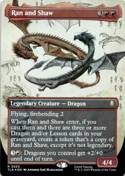 Ran and Shaw FOIL BORDERLESS Avatar: The Last Airbender Magic MTG NM - Image 1