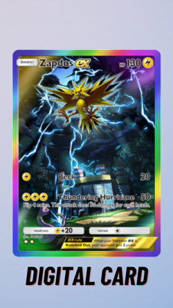 Zapdos EX Rainbow Genetic Apex Pokemon TCG Pocket 2 Star ⭐⭐ (English) - Image 1