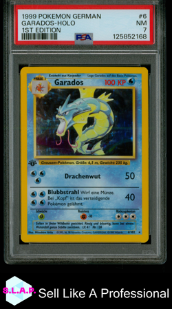 GARADOS-HOLO 1ST EDITION POKEMON GERMAN 1999 6 PSA 7 - Image 1