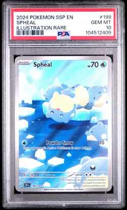 2024 POKEMON SSP EN-SURGING SPARKS ILLUSTRATION RARE #199 SPHEAL PSA 10 - Image 1