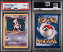 PSA 8 Mewtwo NM-MT Base Set Shadowless Holo Pokemon 10/102 1999 - Image 3