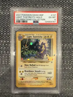 2021 Pokemon Celebrations Collection Light Toxtricity SWSH137 PSA 6 - Image 1