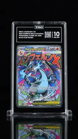 TAG 10 - Mega Charizard X ex 023 Me: Mega Evolution Promo Holo Pokemon - Image 1