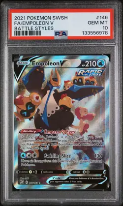 PSA 10 GEM MINT Empoleon V 146/163 Alternate Alt Art Battle Styles 2021 Pokemon - Image 1