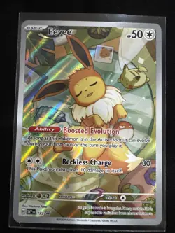 Pokemon Eevee TCG 173 Illustration Rare Black Star Promo Prismatic Evolutions - Image 1