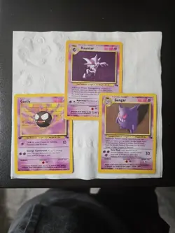 Pokemon Lot Fossil WOTC Gastly Haunter Holo Gengar Holo - Image 1