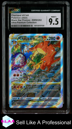 CHARIZAD VSTAR POKEMON SWSH262 2022 BLACK STAR PROMO ULTRA PREM COLL ENG CGC 9.5 - Image 1