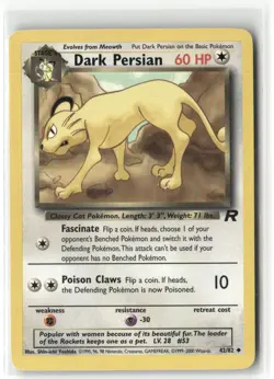 Pokemon Dark Persian Uncommon Team Rocket 42/82 LP - Image 1