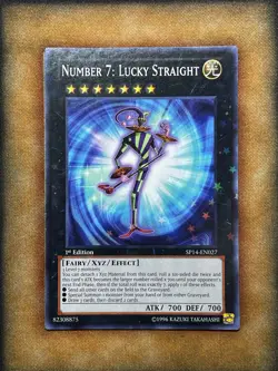 Yugioh Number 7: Lucky Straight SP14-EN027 Starfoil Common 1st Ed NM - Image 1