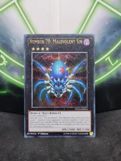 Yugioh Number 70: Malevolent Sin DUSA-EN014 Ultra Rare 1st Edition MP - Image 1