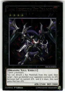 Yugioh Dark Rebellion Xyz Dragon NECH-EN053 Ultimate Rare 1st Ed NM - Image 1