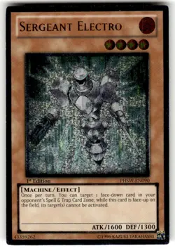 Yugioh Sergeant Electro PHSW-EN090 Ultimate Rare NM 1st Edition - Image 1