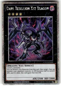 Yugioh: Dark Rebellion Xyz Dragon CT12-EN002 Platinum Secret Rare Limited Ed - Image 1