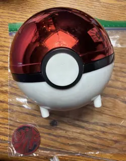 1999 Pokemon Burger King Gold Plated Poliwhirl Card w/ Poke Ball & Token - Image 1
